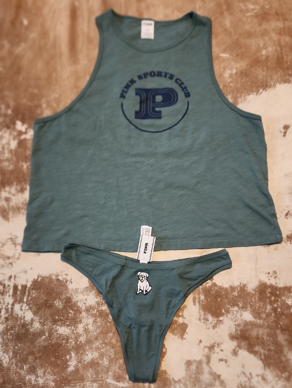 Pink VS Tank Top & Panty Set. Size: M